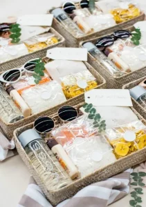 kit de boas-vindas de destination wedding na praia