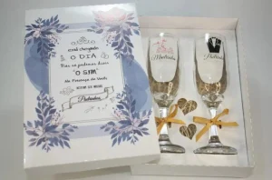 presente sofisticado para padrinhos em estilo luxo