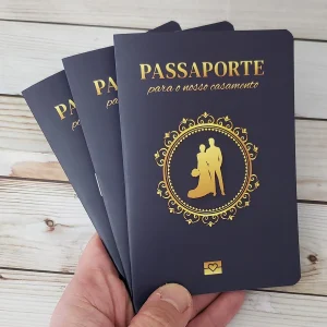 kit viagem com porta-passaporte para destination wedding