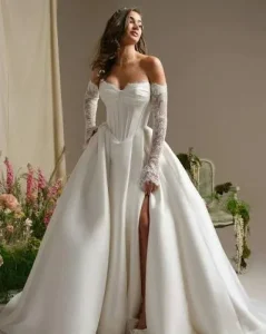 Vestido de noiva moderno e elegante